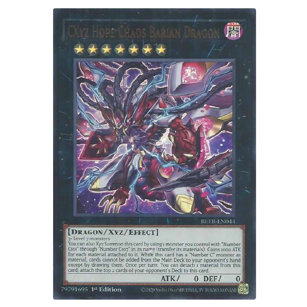 CXYZ Hope Chaos Barian Dragon - BETB-EN044 - Ultra Rare - 1st Edition