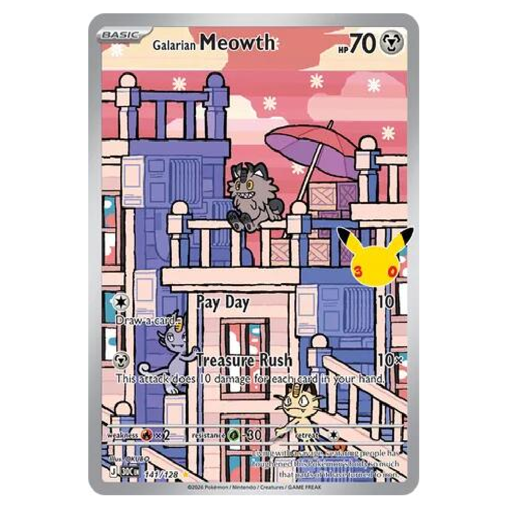 Galarian Meowth - 30C 141/128 - Illustration Rare - 1st Edition