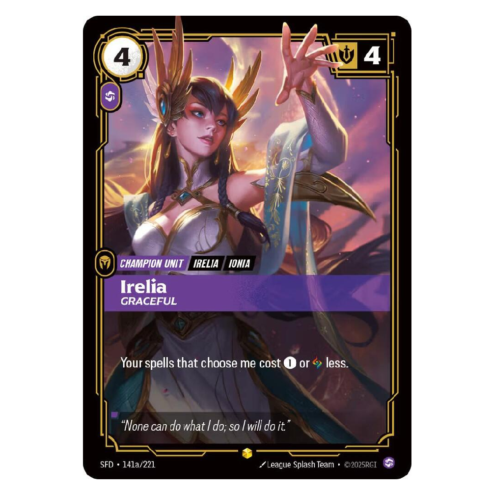 Irelia Graceful (Alt Art) - SFD 141a/221 - Showcase - 1st Edition