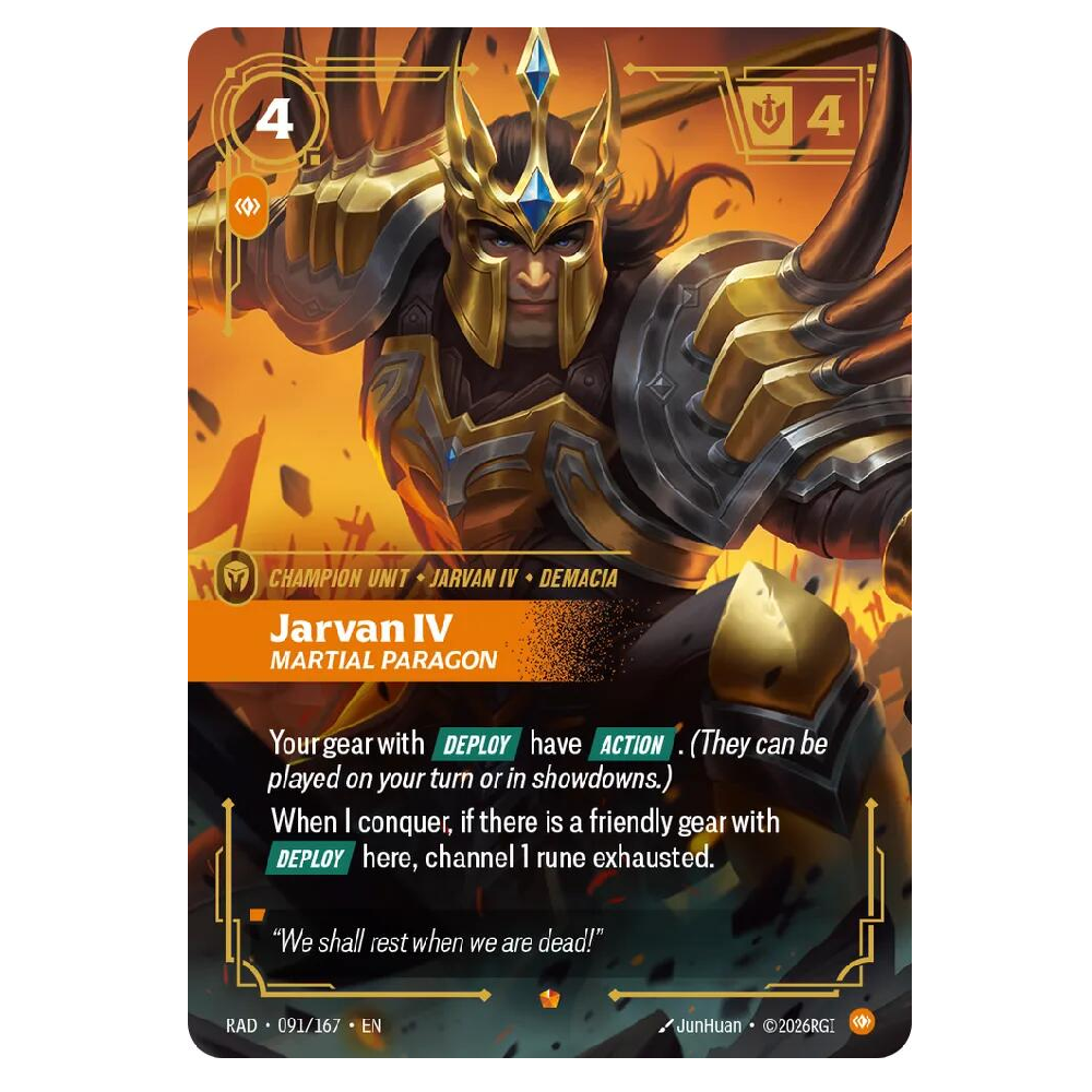 Jarvan IV, Martial Paragon - RAD 091/167 - Epic - 1st Edition