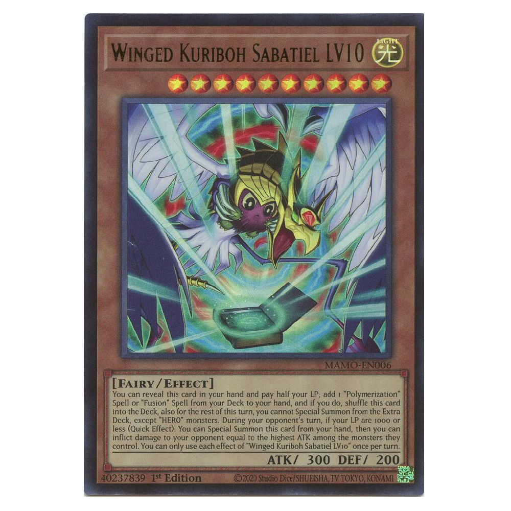 Winged Kuriboh Sabatiel LV10 - MAMO-EN006 - Ultra Rare - 1st Edition