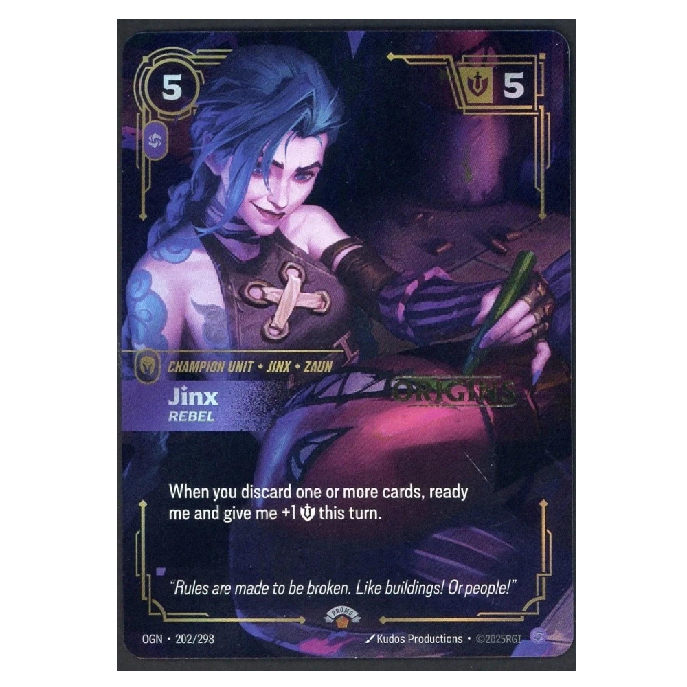 Jinx Rebel (Origins Release Promo) - OGN 202/298 - Promo - 1st Edition