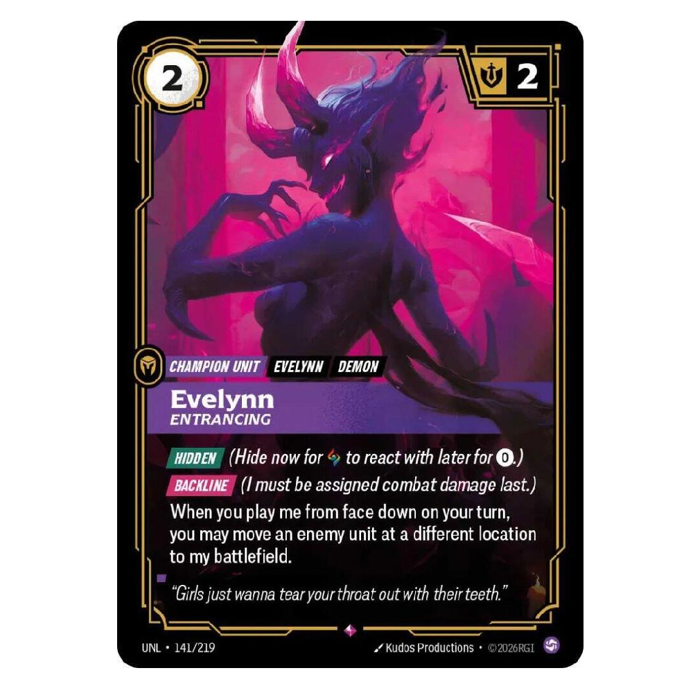 Evelynn Entracing - UNL 141/219 - Rare - 1st Edition