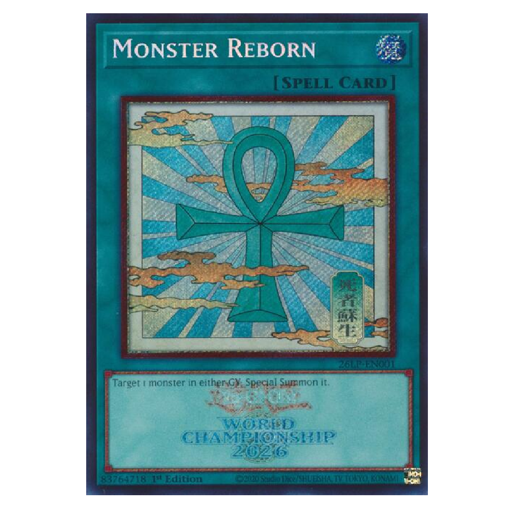 Monster Reborn (Emblazoned) - 26LP-EN001 - Secret Rare - 1st Edition