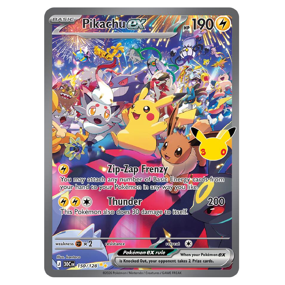 Pikachu ex - 30C 150/128 - Special Illustration Rare - 1st Edition