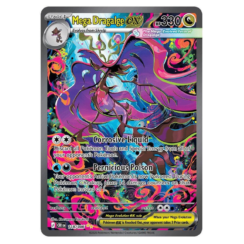 Mega Dragalge ex - CRI 118/086 - Special Illustration Rare - 1st Edition