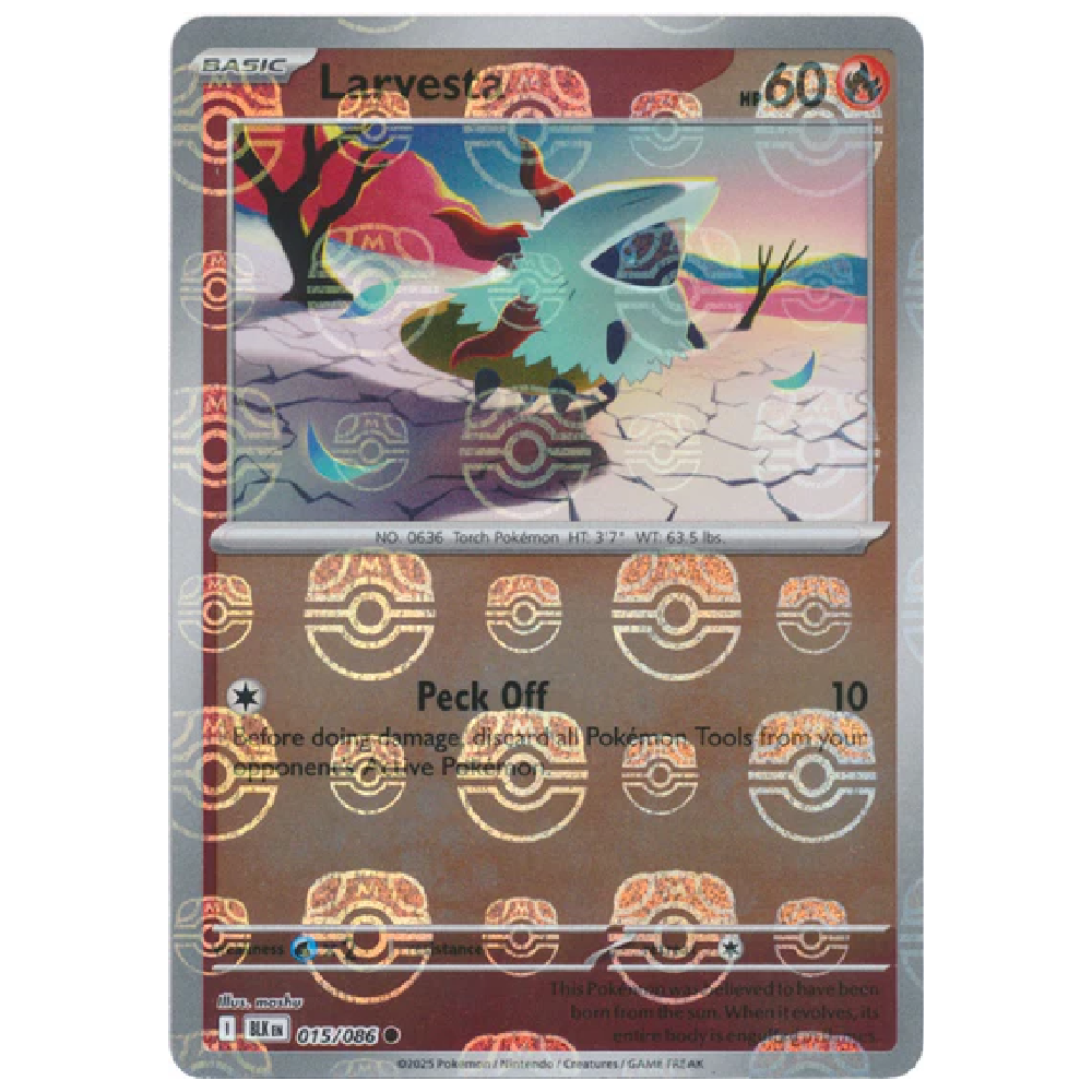 Larvesta (Masterball) - BLK 015/086 - Common - 1st Edition