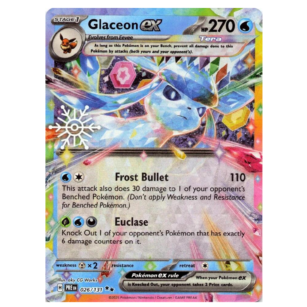 Glaceon ex (Holiday Calendar) - 026/131 - Double Rare - 1st Edition