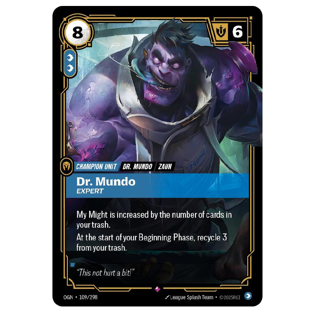 Dr. Mundo Expert - OGN 109/298 - Rare - 1st Edition