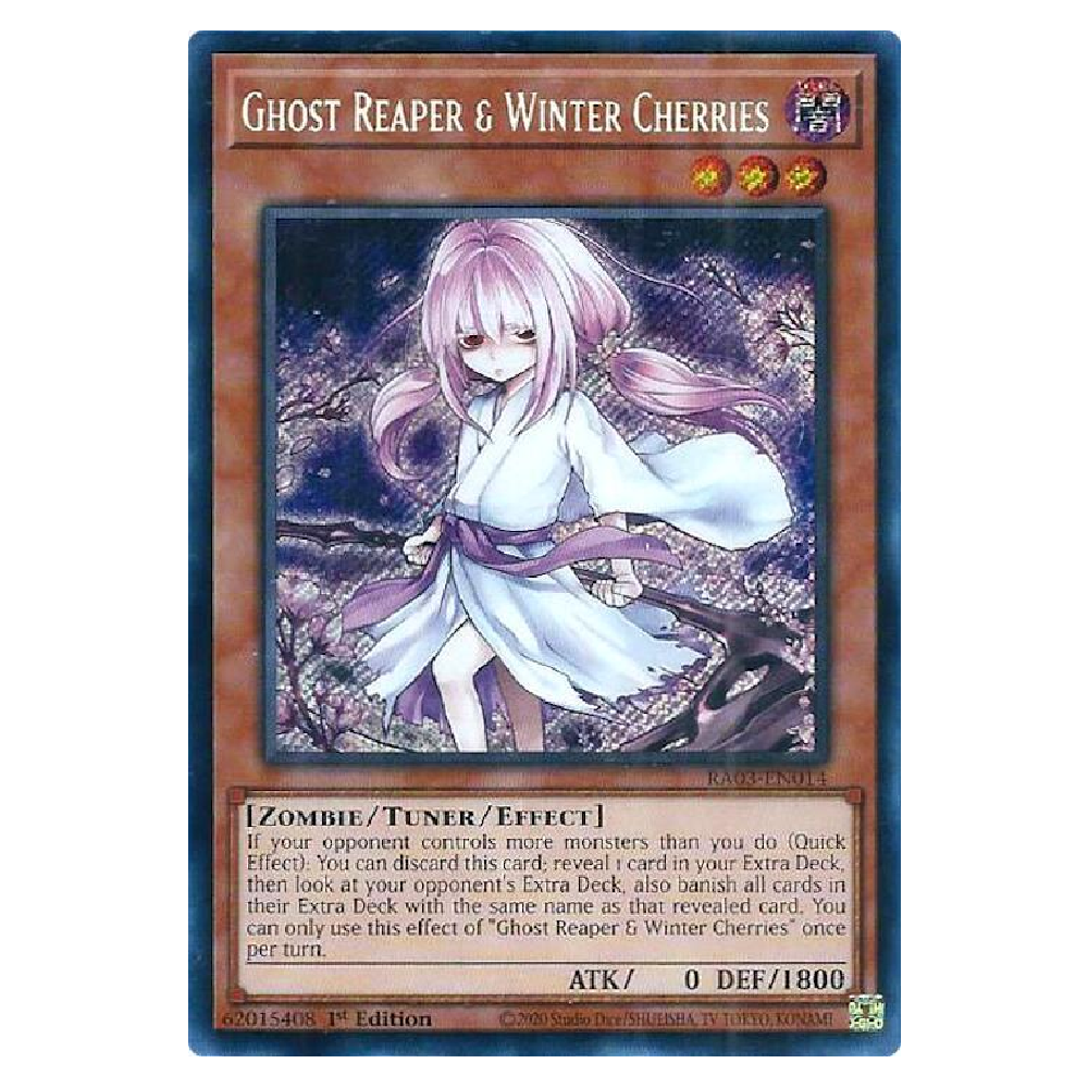 Ghost Reaper & Winter Cherries (Alt Art) - RA03-EN014 - Quarter Century Secret Rare - 1st Edition