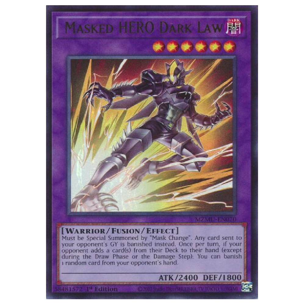 Masked Hero Dark Law - MZMU-EN070 - Ultra Rare - 1st Edition