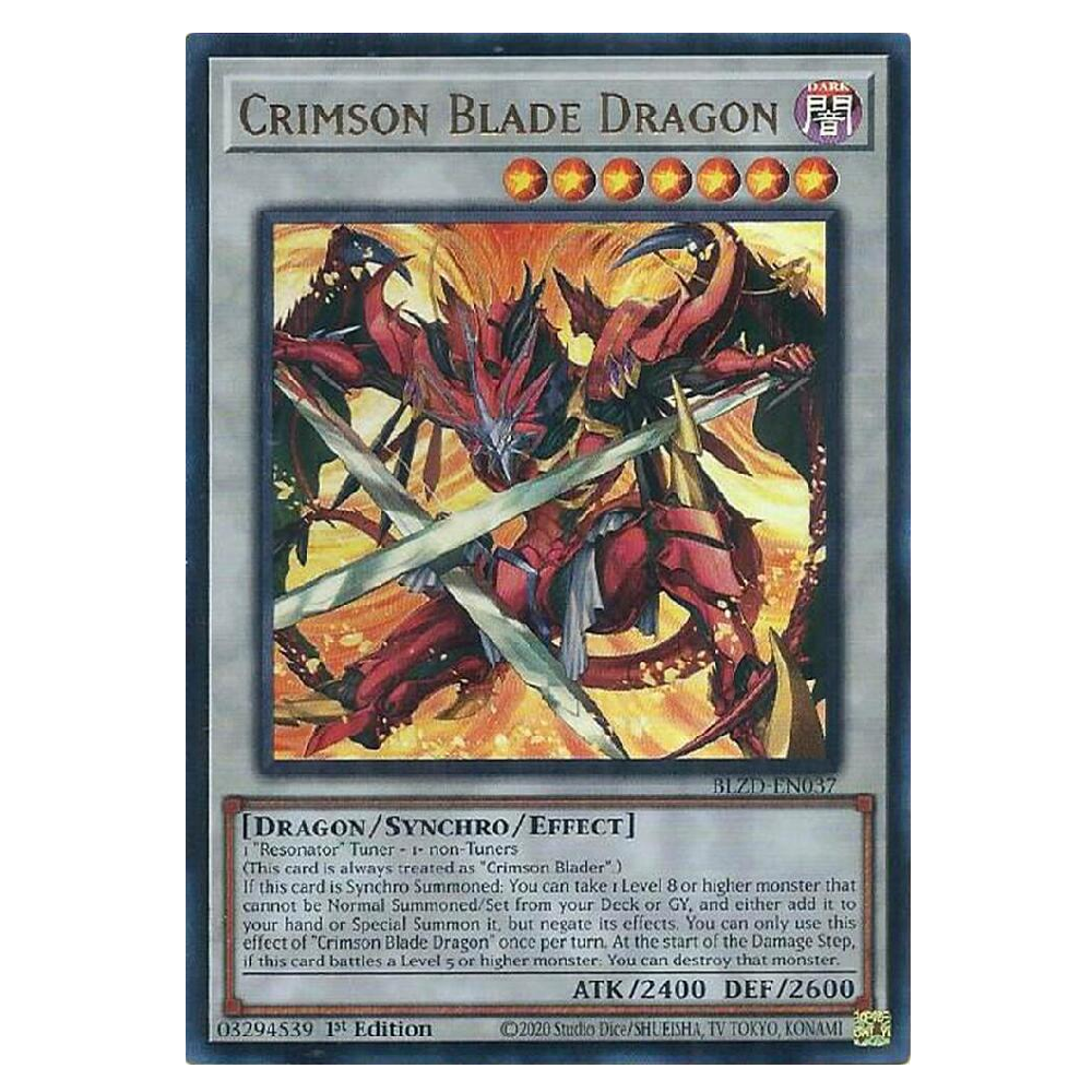 Crimson Blade Dragon - BLZD-EN037 - Ultra Rare - 1st Edition
