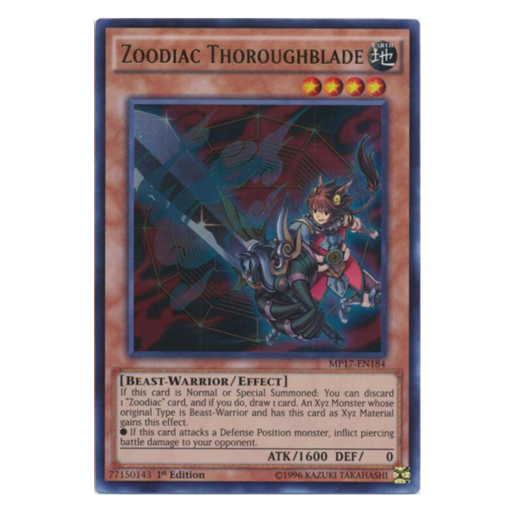 Zoodiac Thoroughblade - MP17-EN184 - Ultra Rare - 1st Edition