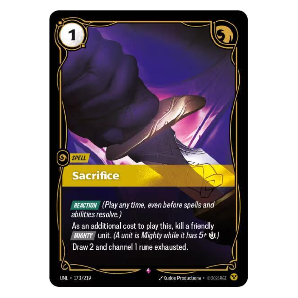 Sacrifice - UNL 173/219 - Rare - 1st Edition
