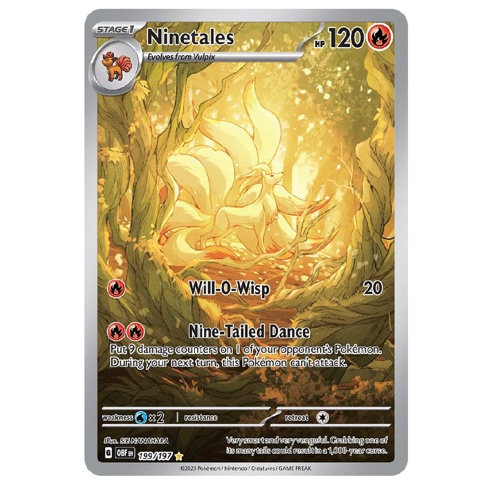 Ninetales - OBF 199/197 - Illustration Rare - 1st Edition