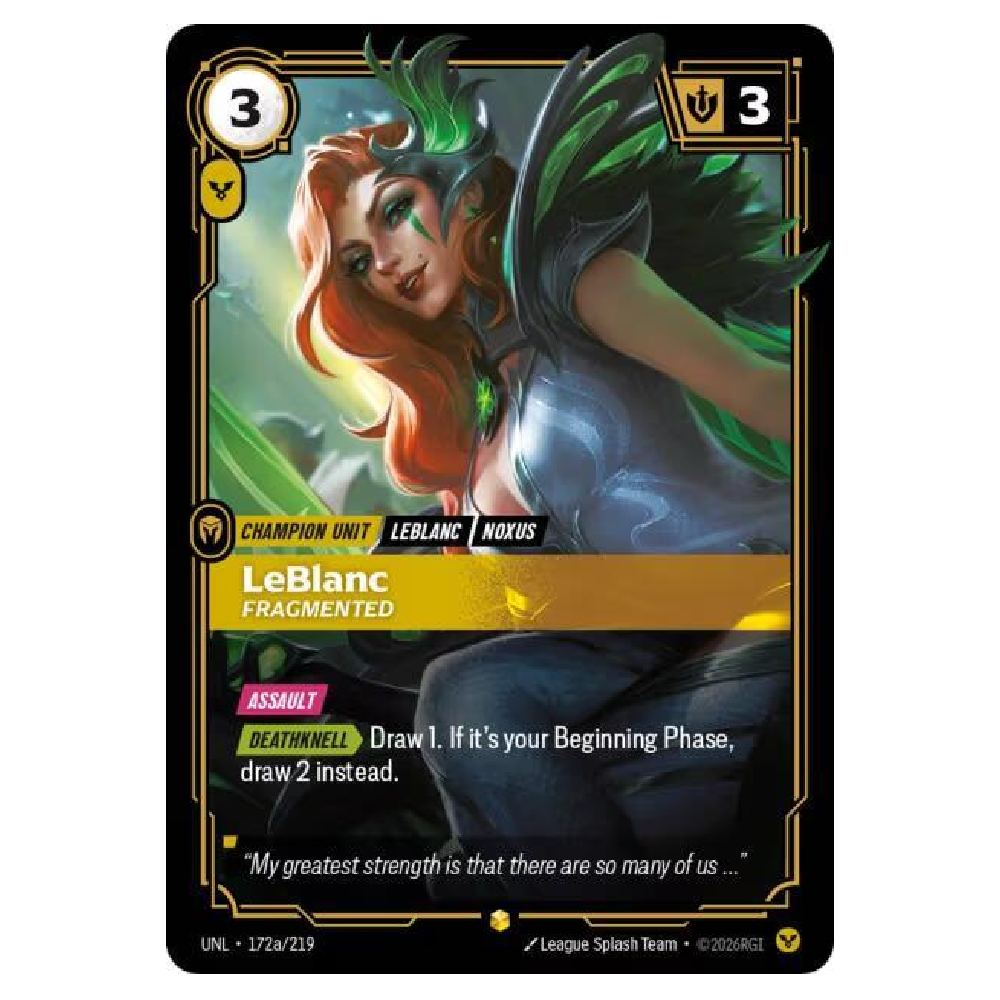 Leblanc Fragmented (Alt Art) - UNL 172a/219 - Showcase - 1st Edition