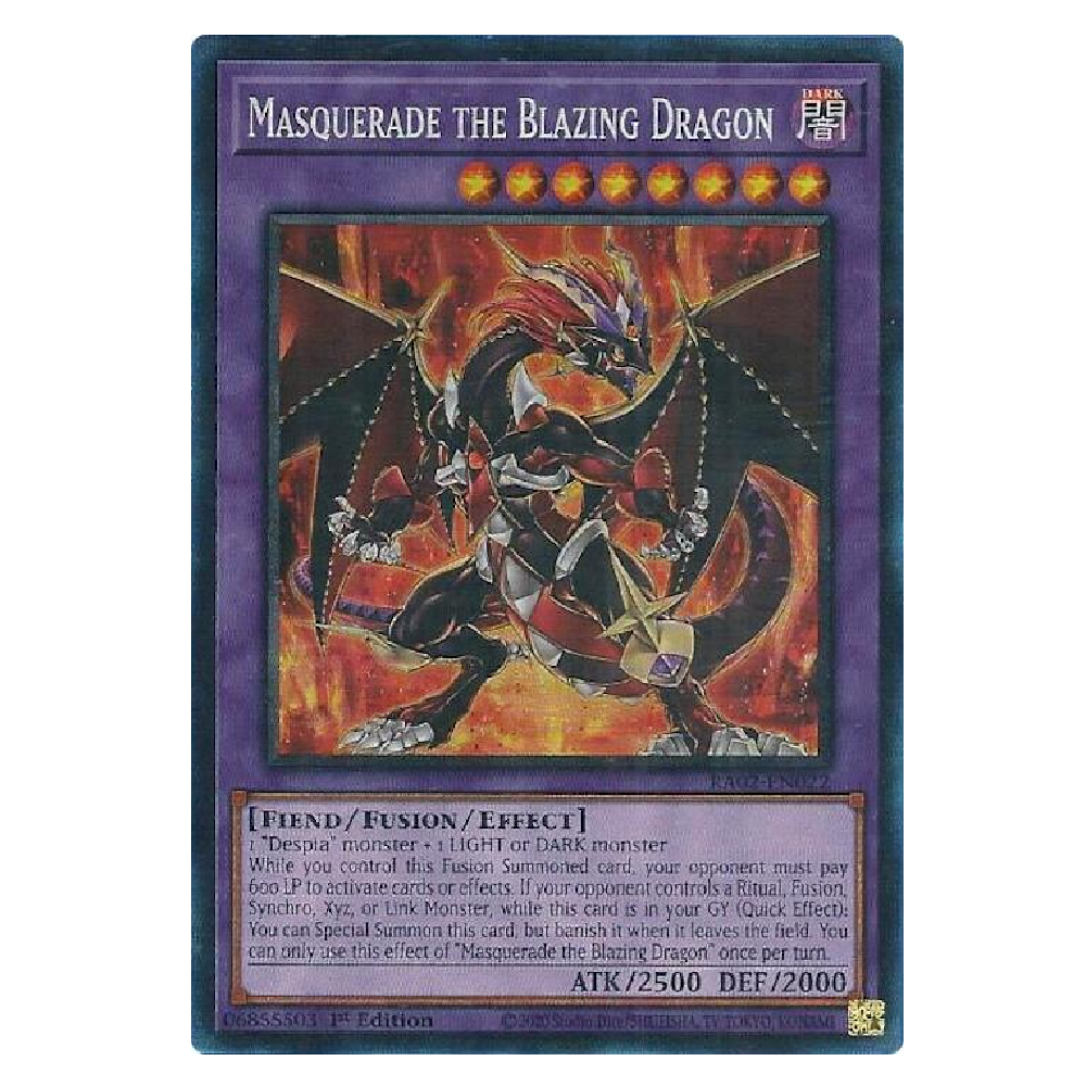 Masquerade the Blazing Dragon - RA02-EN022 - Prismatic Collector's Rare - 1st Edition