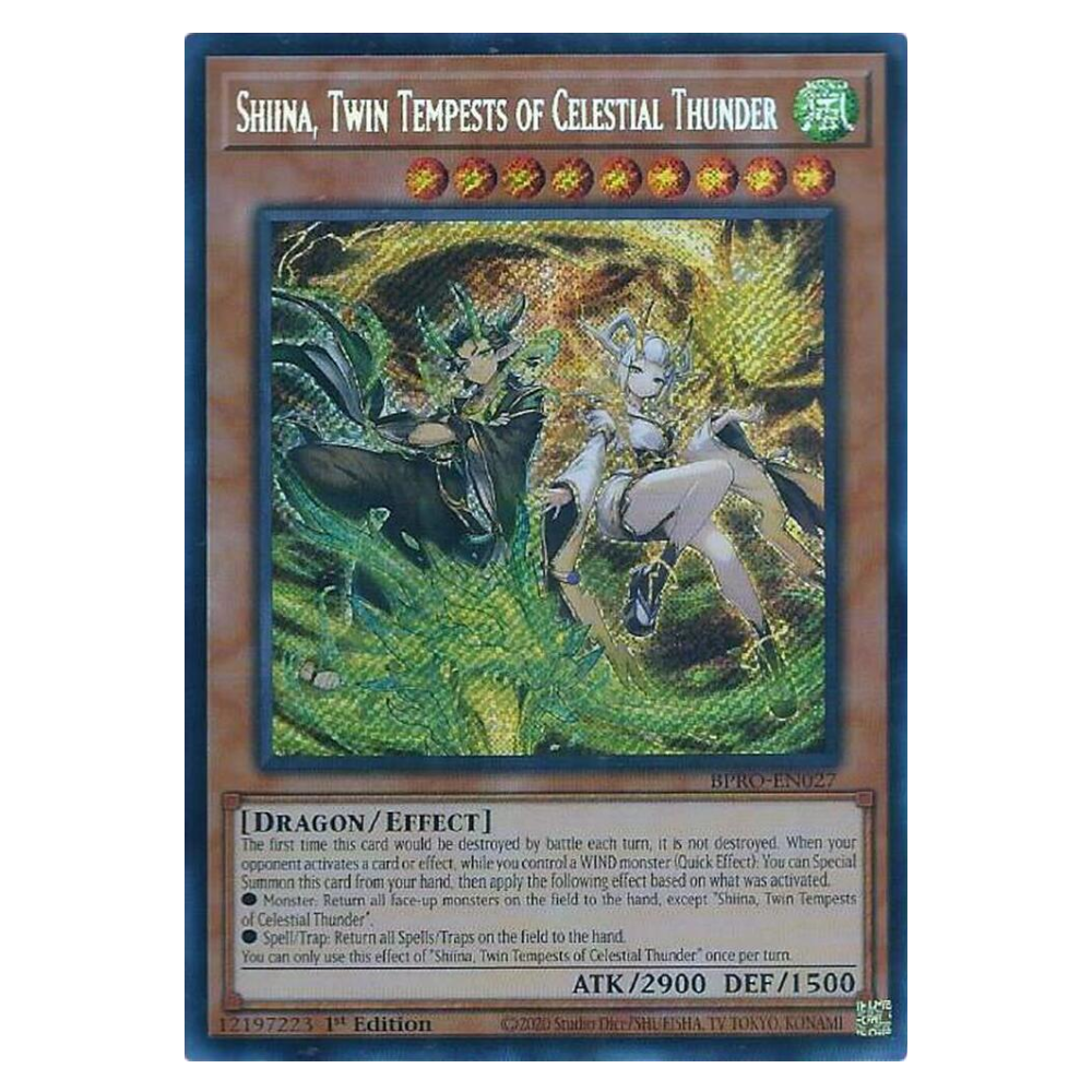Shiina, Twin Tempests of Celestial Thunder - BPRO-EN027 - Secret Rare - 1st Edition