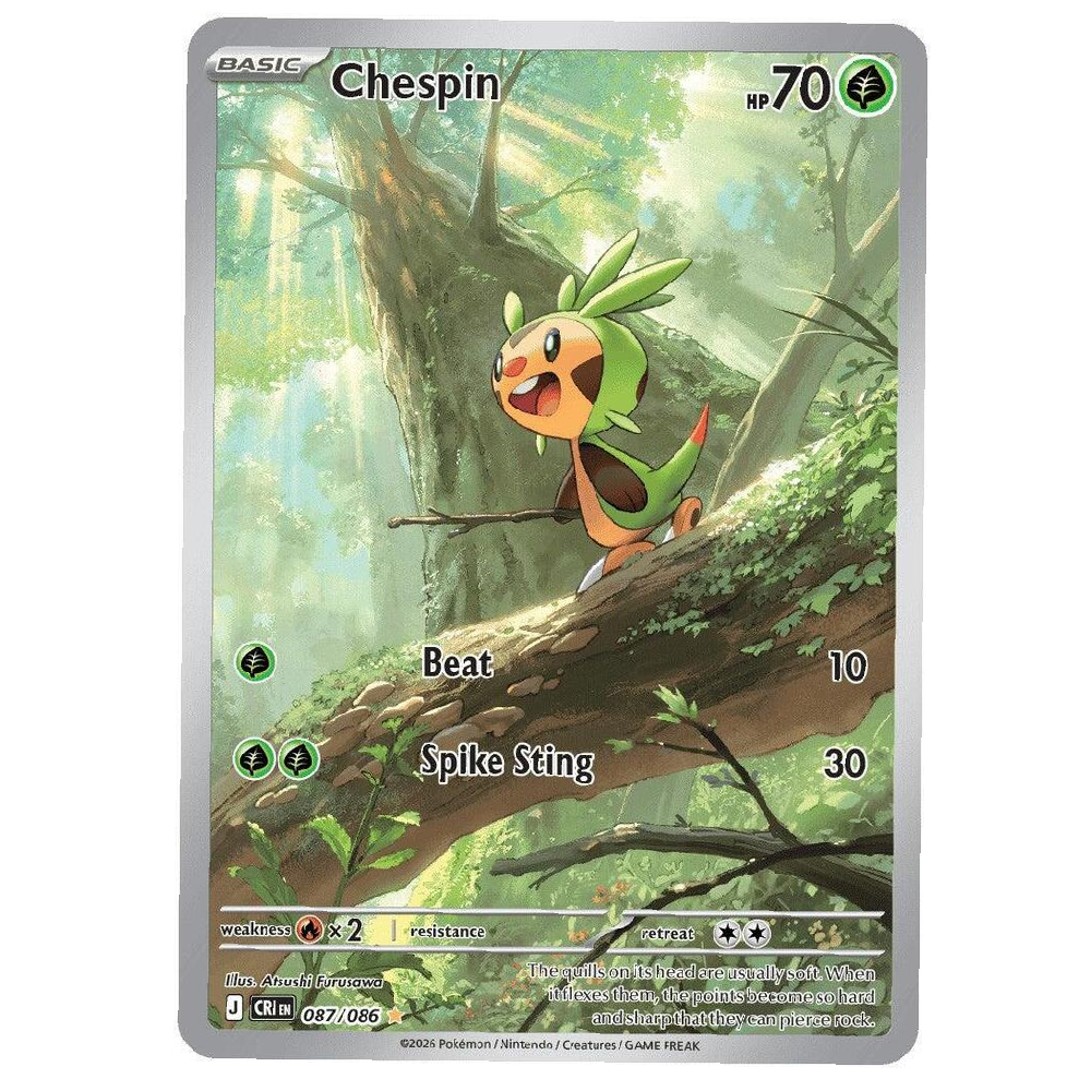 Chespin - CRI 087/086 - Illustration Rare - 1st Edition