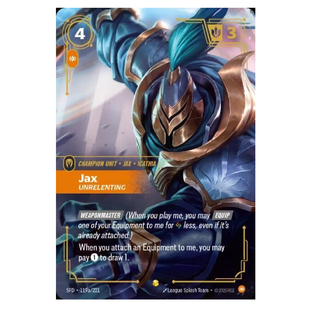 Jax Unrelenting - SFD 119a/221 - Showcase - 1st Edition