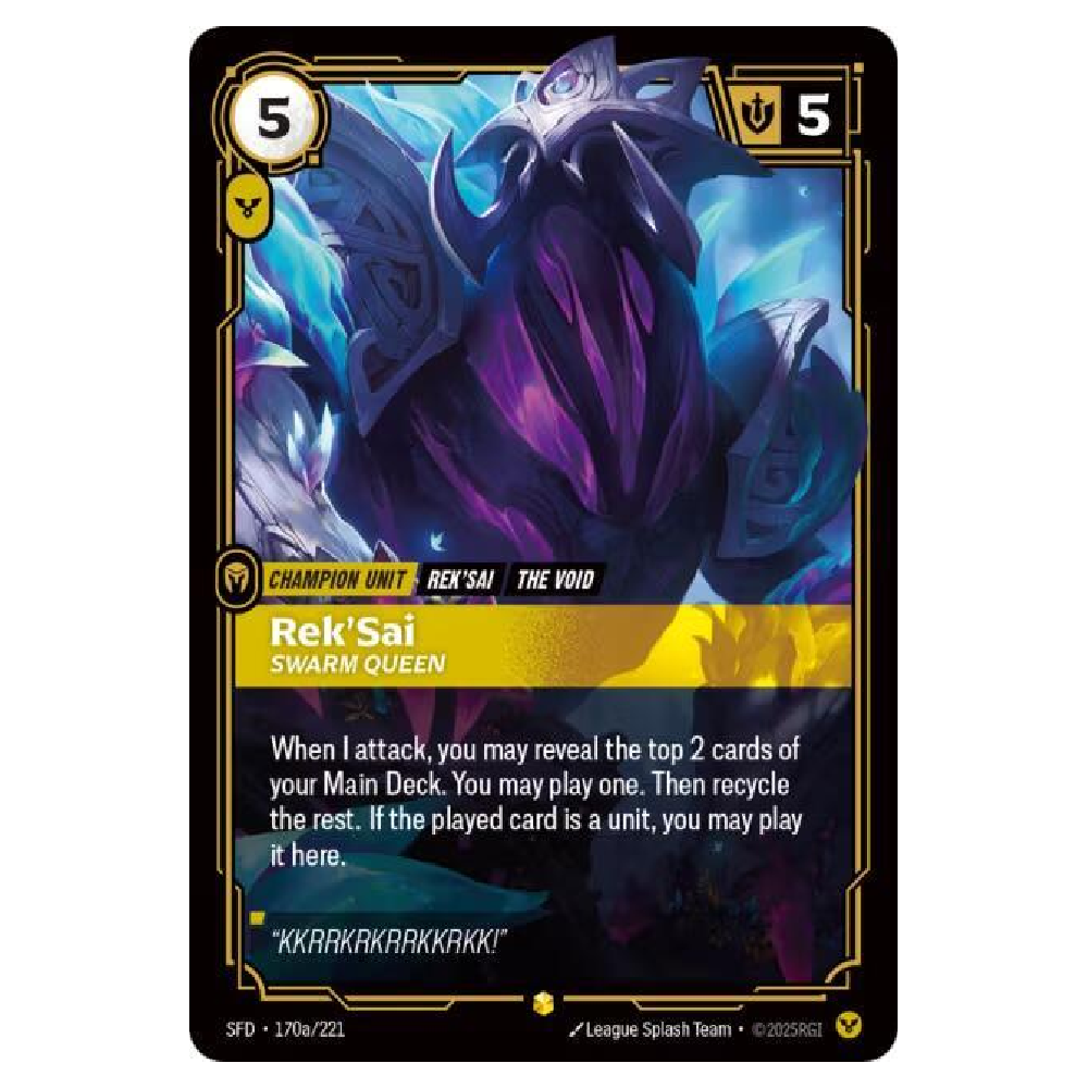 Rek'Sai Swarm Queen- SFD 170a/221 - Showcase - 1st Edition