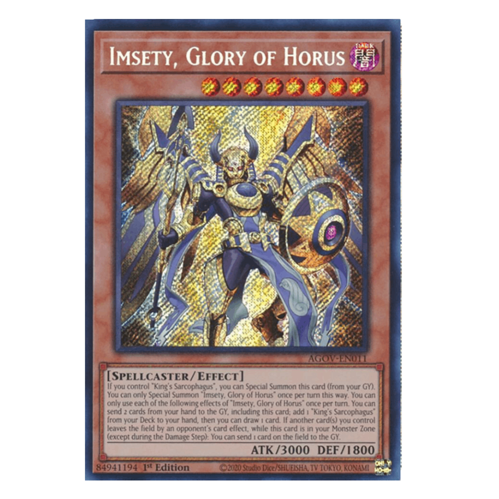 Imsety, Glory of Horus - AGOV-EN011 - Secret Rare - 1st Edition