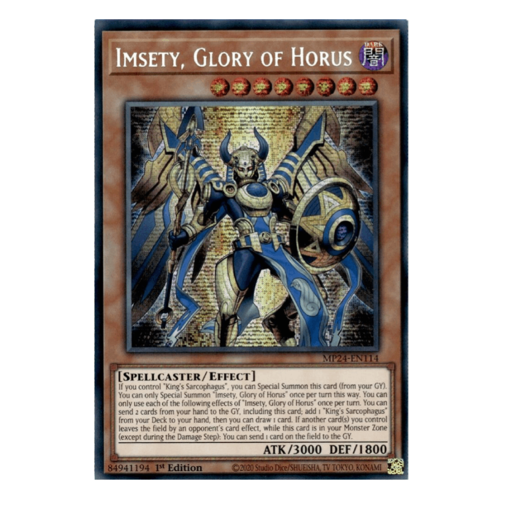 Imsety, Glory of Horus - MP23-EN114 - Prismatic Secret Rare - 1st Edition
