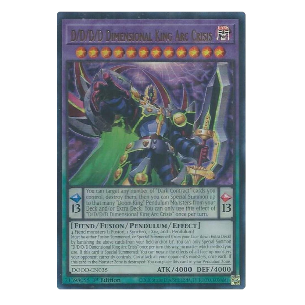 D//D/D/D Dimensional King Arc Crisis - DOOD-EN035 - Ultra Rare - 1st Edition