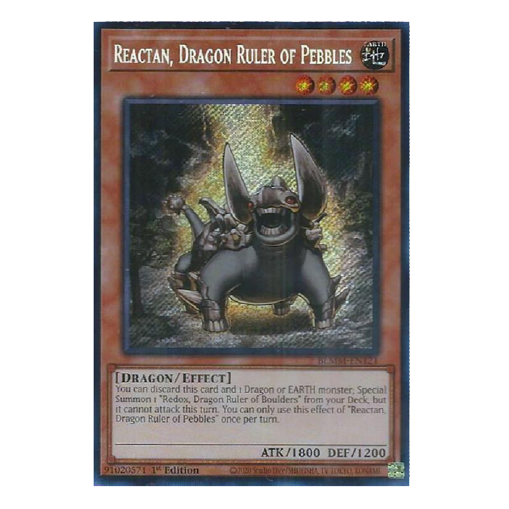 Reactan, Dragon Ruler of Pebbles - BLMM-EN121 - Secret Rare - 1st Edition