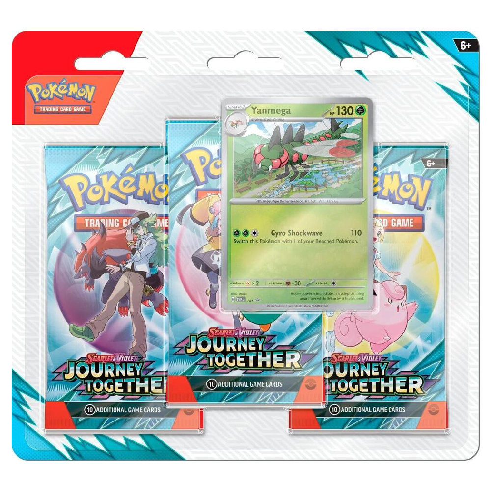 Pokemon TCG: Scarlet & Violet - 3-Pack Bundle - Journey Together (Yanma)