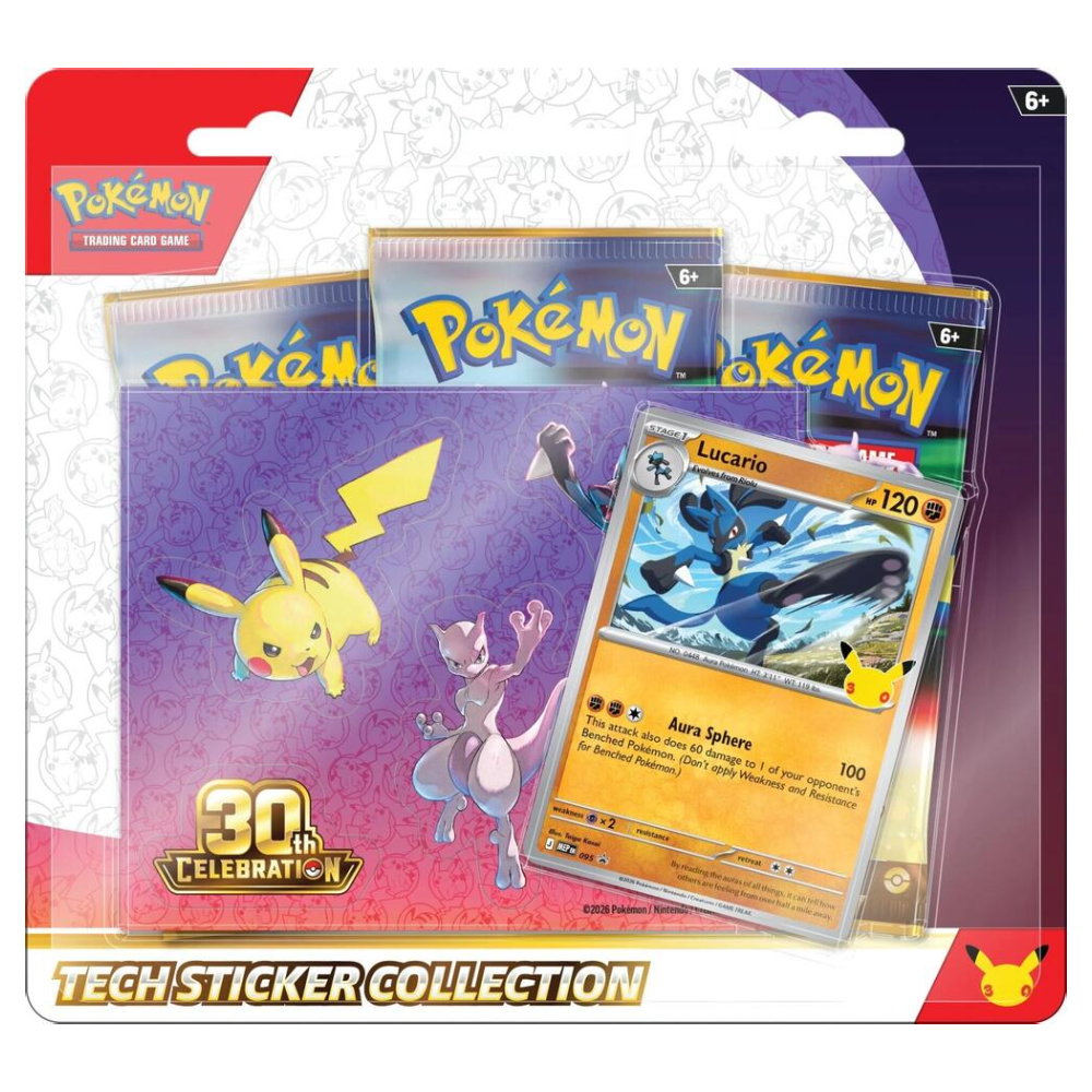 Pokemon TCG: Mega Evolution - Tech Sticker Collection - 30th Celebration (Lucario)