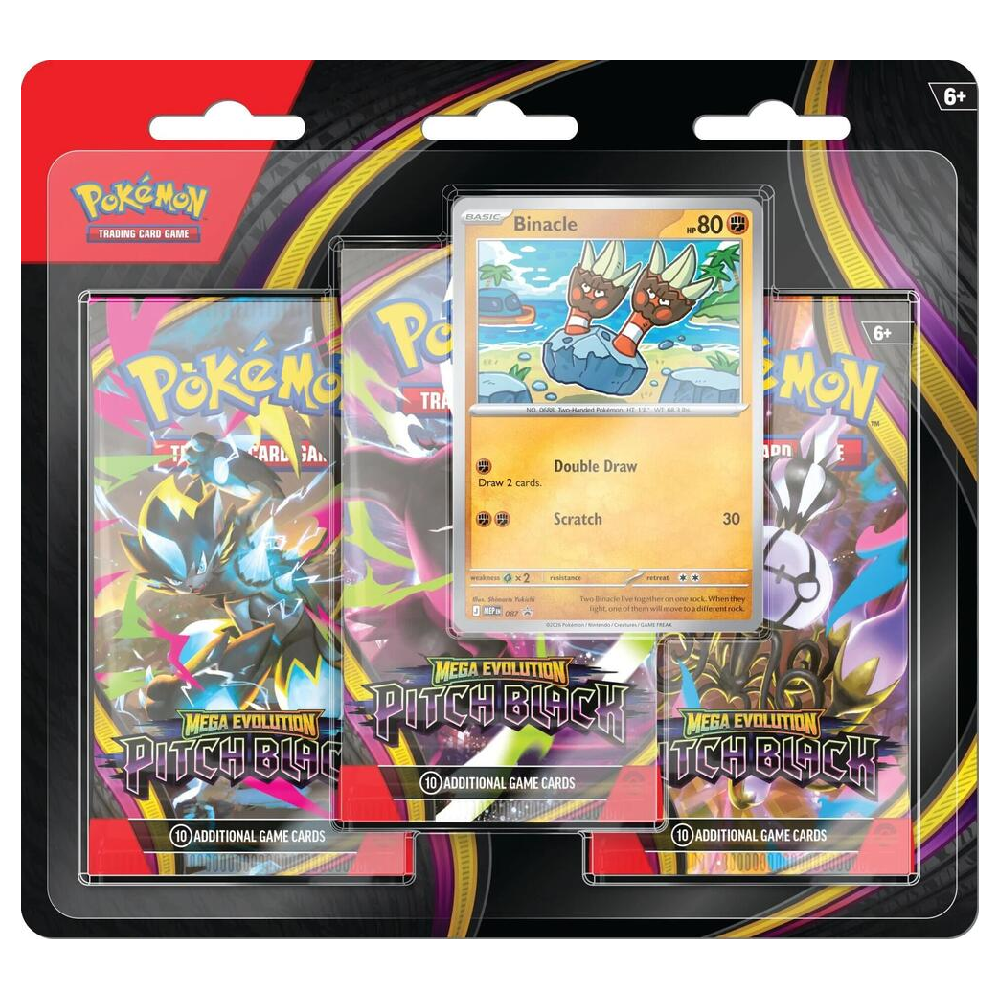 Pokemon TCG: Mega Evolution - 3-Pack Blister - Pitch Black (Binacle)