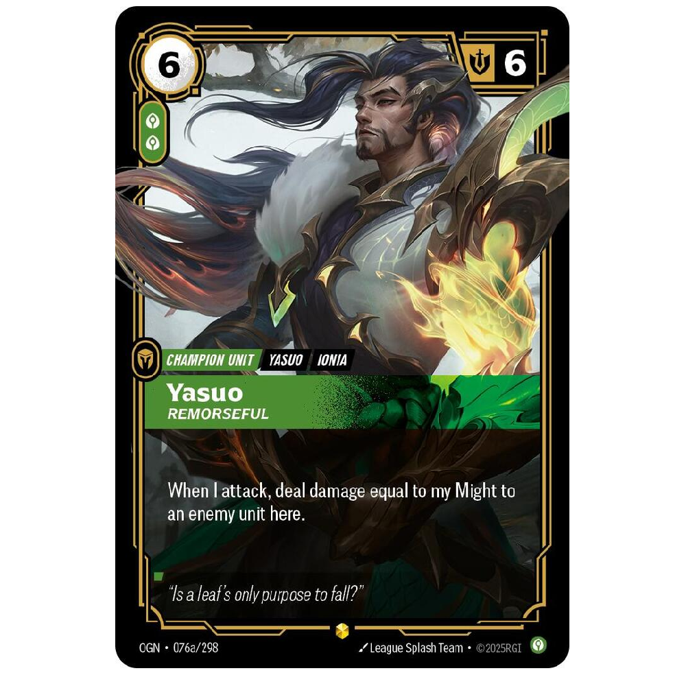Yasuo Remorseful (Alt Art) - OGN 076a/298 - Showcase - 1st Edition