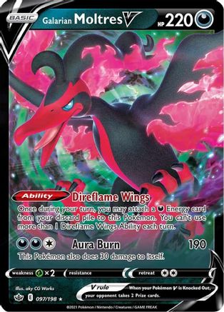 Galarian Moltres V - 097/198 - Ultra Rare - 1st Edition