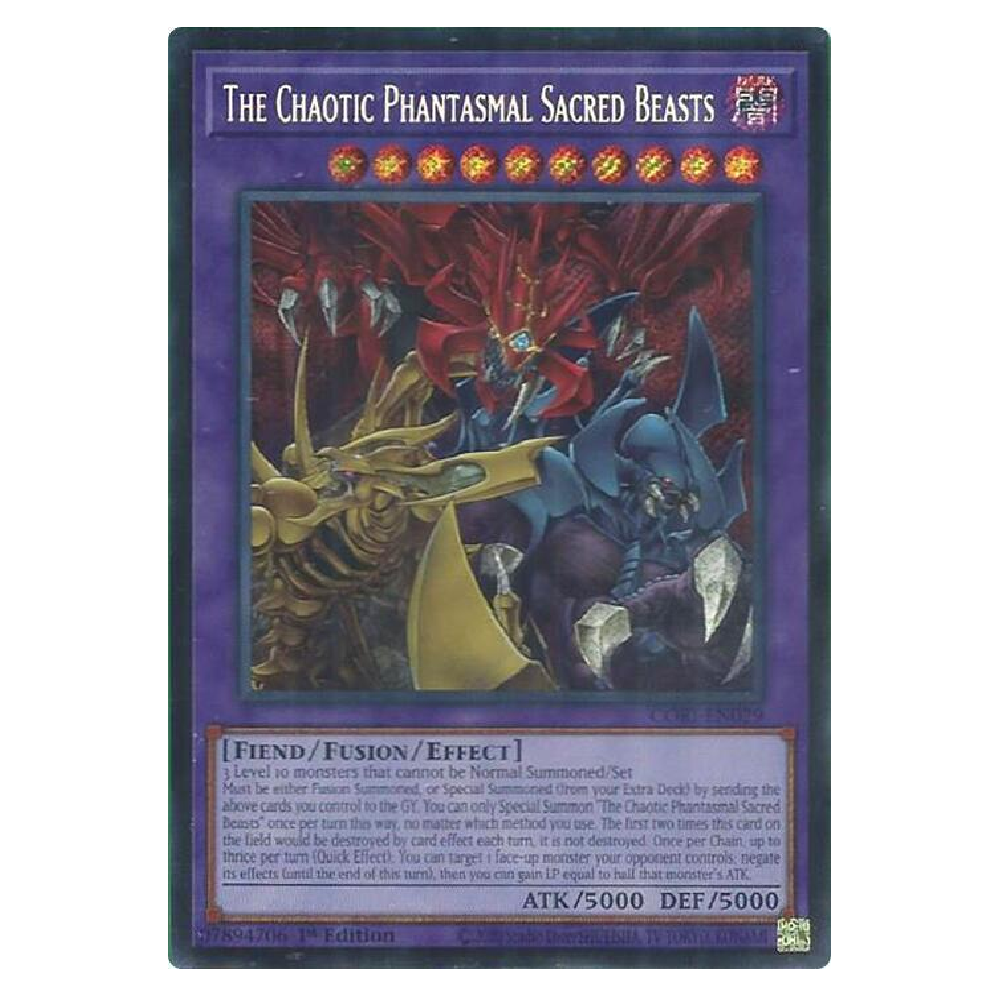 The Chaotic Phantasmal Sacred Beasts - CORI-EN029 - Secret Rare - 1st Edition