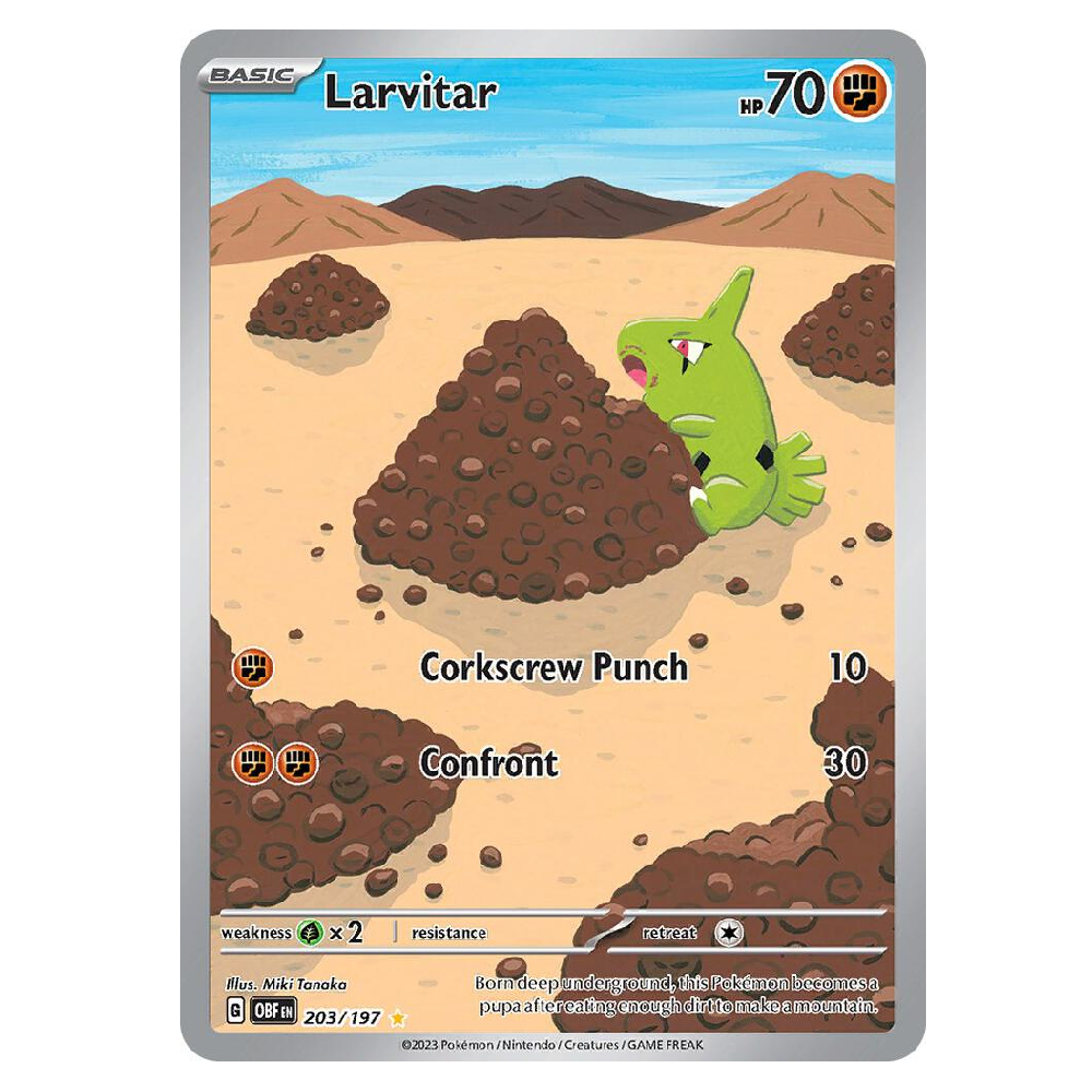 Larvitar - OBF 203/197 - Illustration Rare - 1st Edition