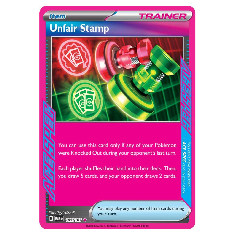 Unfair Stamp - TWM 165/167 - Ace Spec Rare - 1st Edition