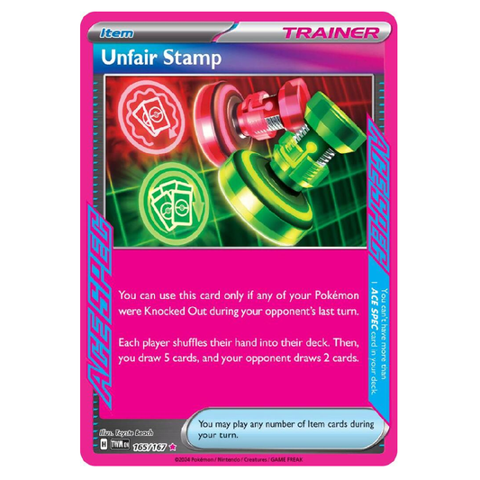 Unfair Stamp - TWM 165/167 - Ace Spec Rare - 1st Edition