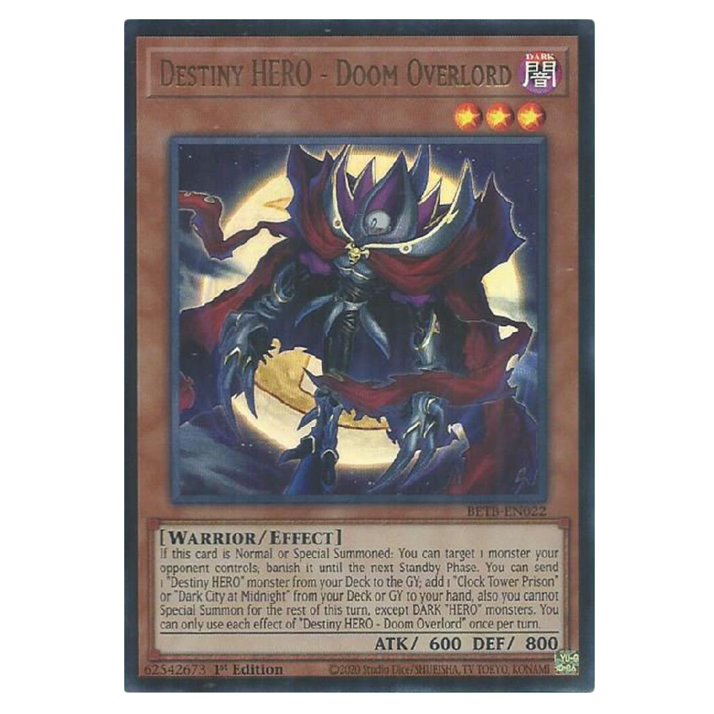 Destiny HERO - Doom Overlord - BETB-EN022 - Ultra Rare - 1st Edition