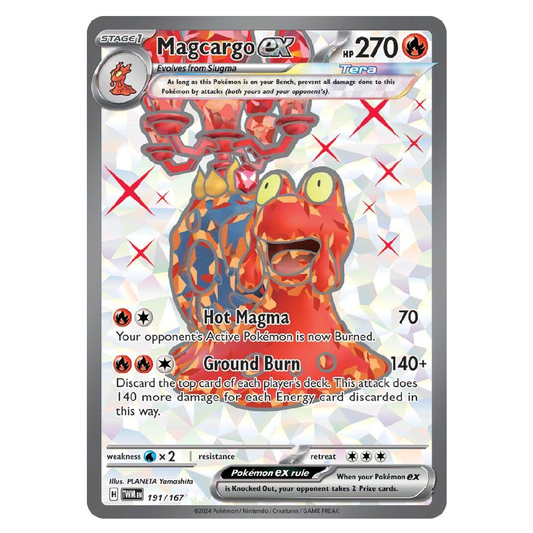 Magcargo ex - TWM 191/167 - Ultra Rare - 1st Edition