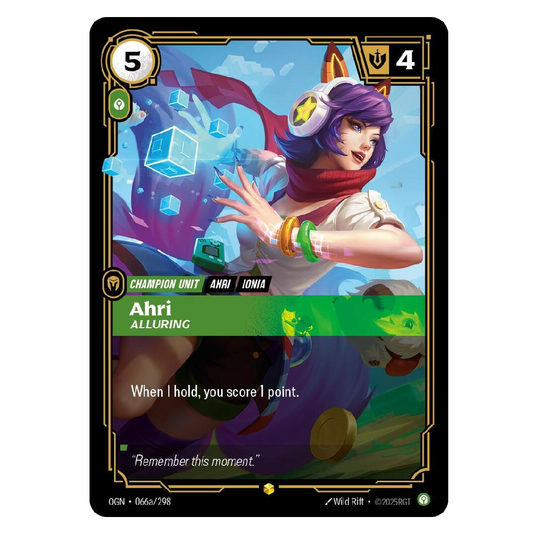 Ahri, Alluring (Alt Art) - OGN 066a/298 - Showcase - 1st Edition