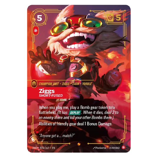 Ziggs, Short-Fused - RAD 023/167 - Epic - 1st Edition
