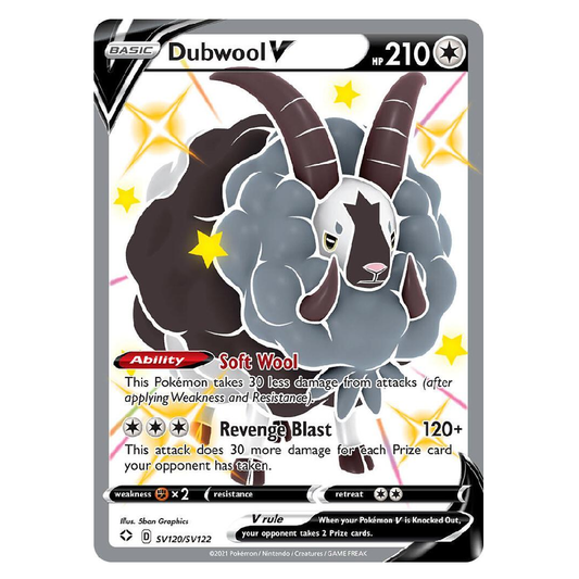 Dubwool V - SV120/SV122 - Shiny Holo Rare - 1st Edition