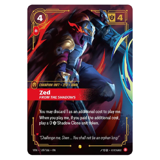 Zed From the Shadows (Overnumbered) - VEN 169/166 - Showcase - 1st Edition