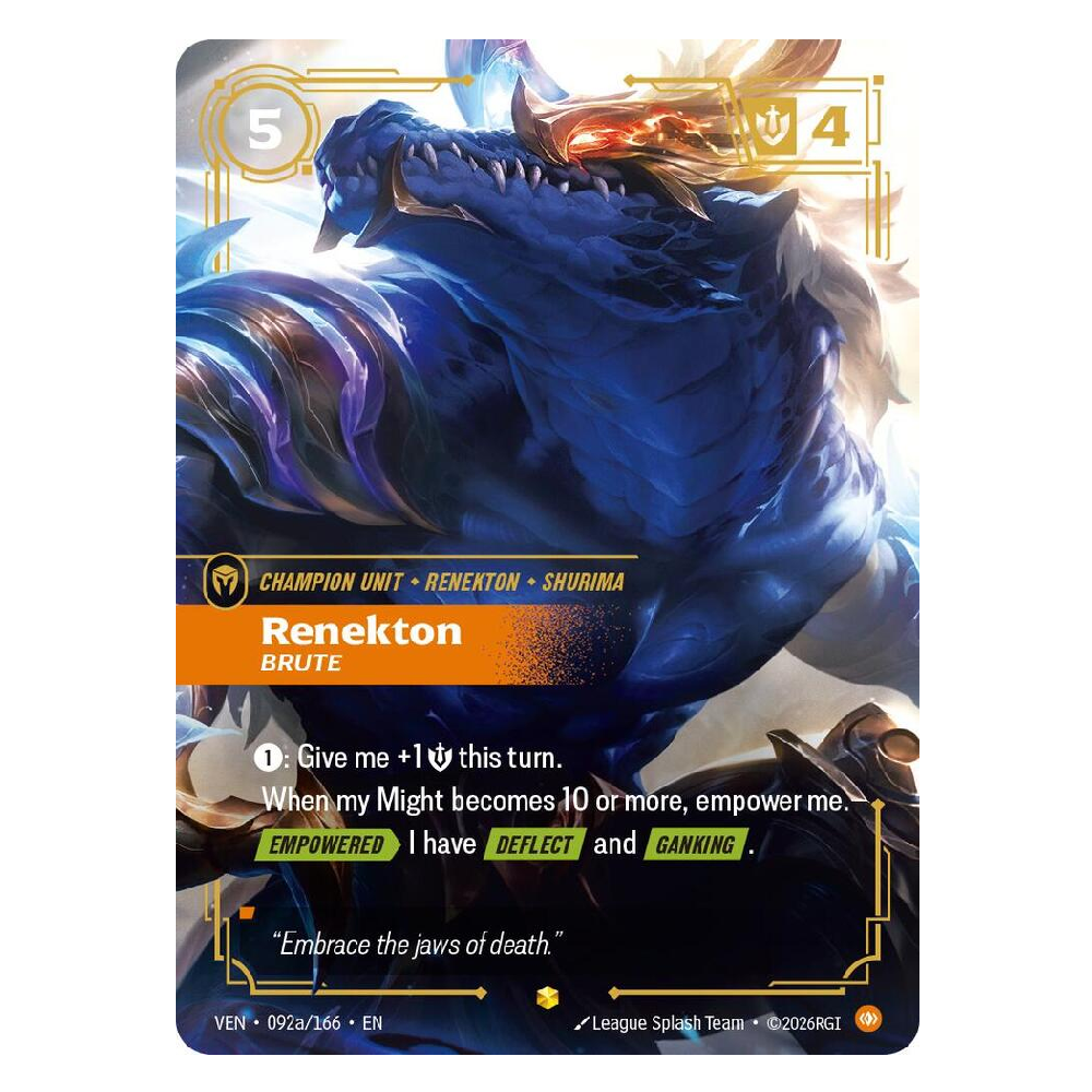 Renekton Brute (Alt Art) - VEN 092a/166 - Showcase - 1st Edition