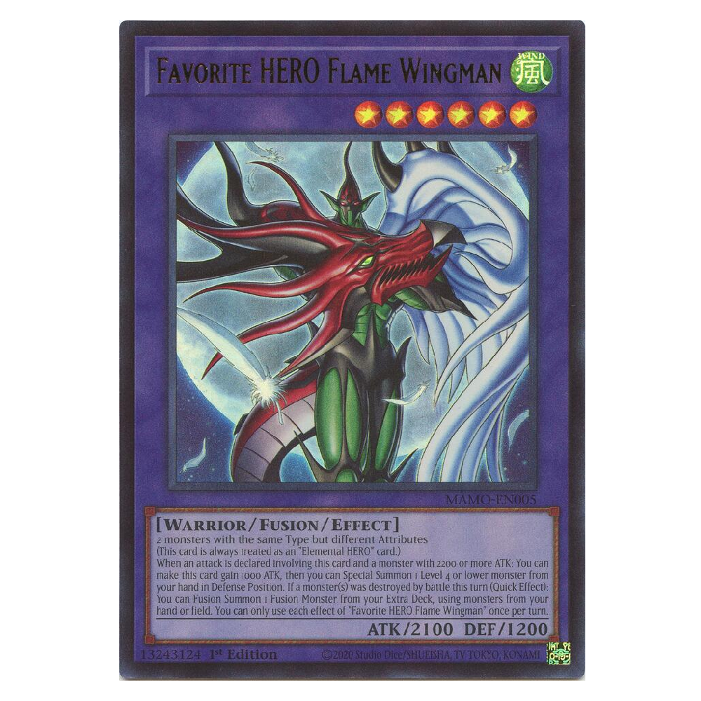 Favorite HERO Flame Wingman - MAMO-EN005 - Ultra Rare - 1st Edition