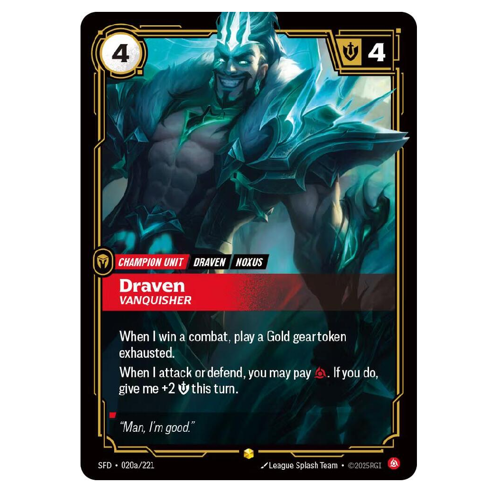 Draven Vanquisher (Alt Art) - SFD 020a/221 - Showcase - 1st Edition