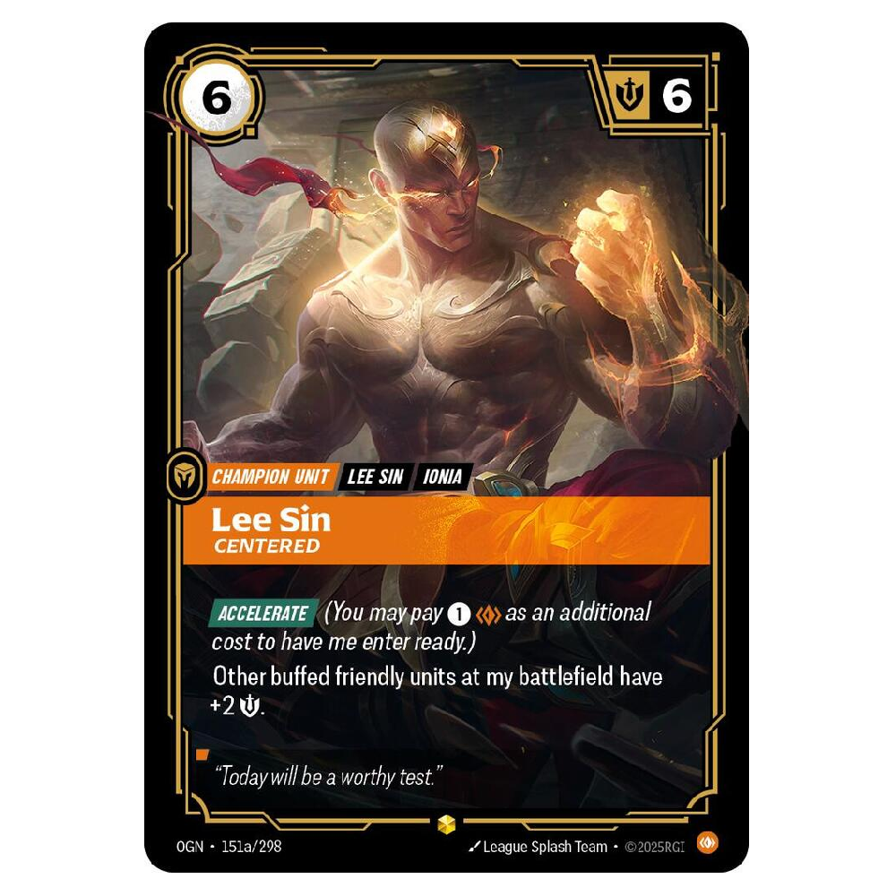 Lee Sin Centered (Alt Art) - OGN 151a/298 - Showcase - 1st Edition