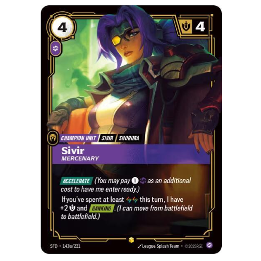 Sivir Mercenary (Alt Art) - SFD 143a/221 - Showcase - 1st Edition