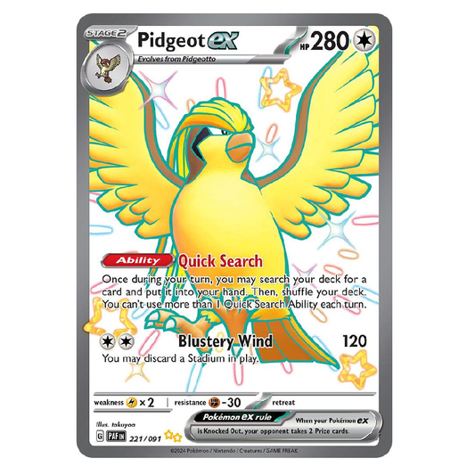 Pidgeot ex - PAF 221/091 - Shiny Ultra Rare - 1st Edition